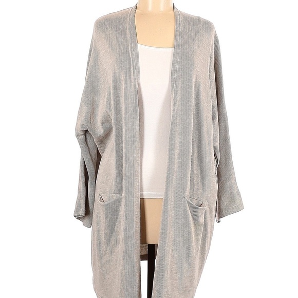 DONNI Gray Ribbed Open Front Cardigan - Picture 11 of 12